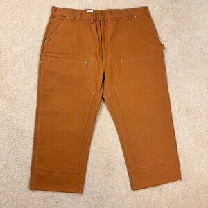 Carhartt B01 BRN Mens 46x28 Double Knee Utility Pants Dungaree Fit USA Made READ